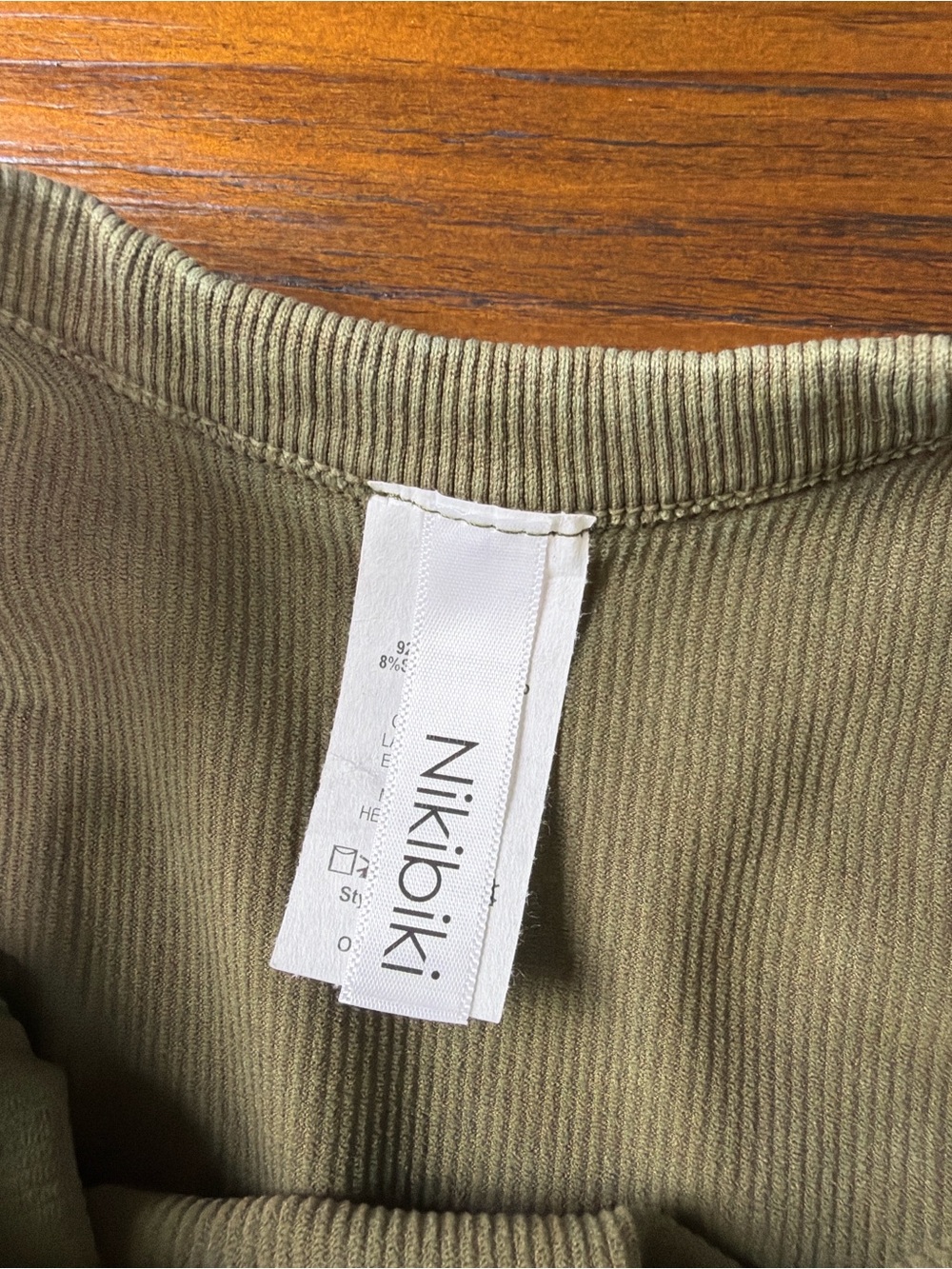 Olive Ribbed Racerback Crop Tank Top - Picture 6 of 6